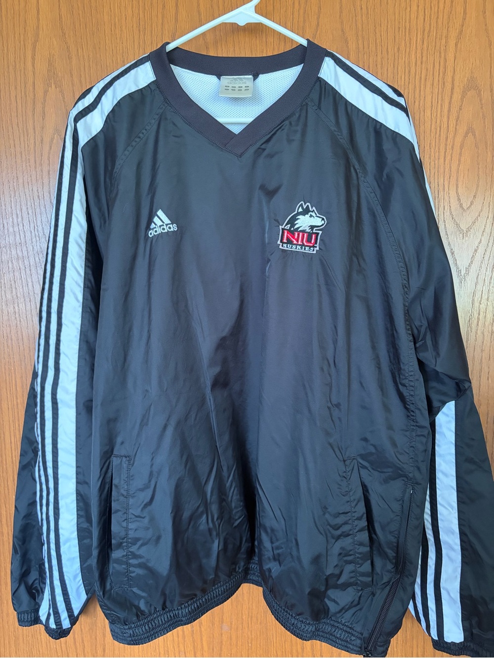 Adidas Black & White NIU Huskies Windbreaker Jacket